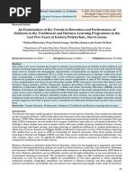 An Examination of The Trends in Retention and Performance of Students in The Traditional and Distance Learning Programme in The Last Five Years at Eastern Polytechnic, Sierra Leone