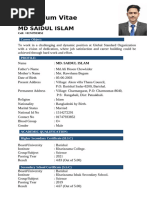 Curriculum Vitae: MD Saidul Islam