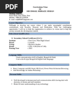 CV of MD ISMAIL ShIRAZE JISHAN