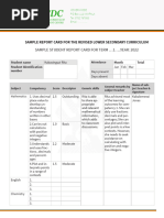 Sample Report Card for LSC - Copy