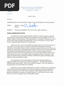 M-25-30 Ensuring Accountability How We Oversee, Audit, And Improve
