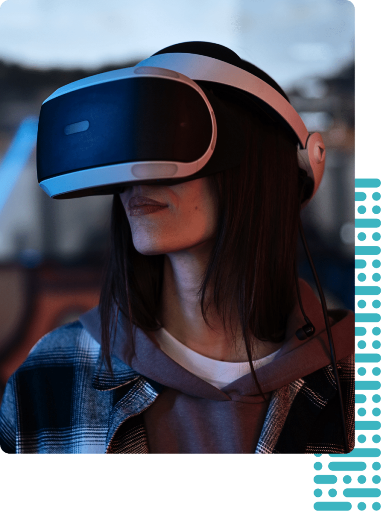 A person wearing a VR headset.