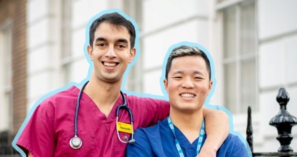 Banner of two doctors smiling