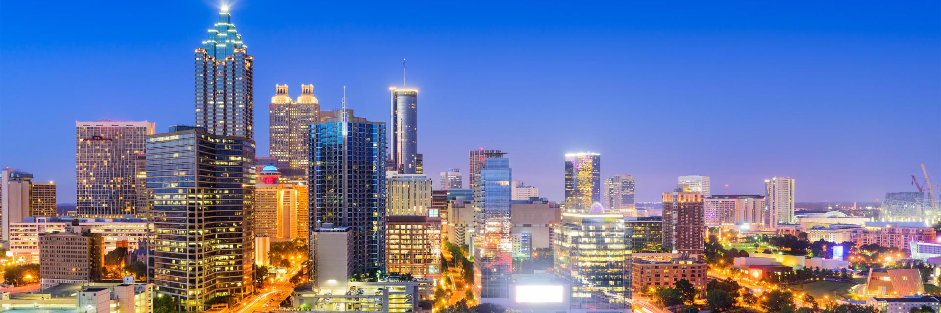 Atlanta, Georgia city skyline at night