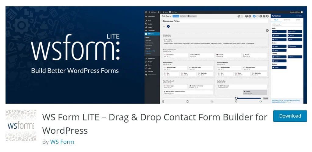 WS form builder