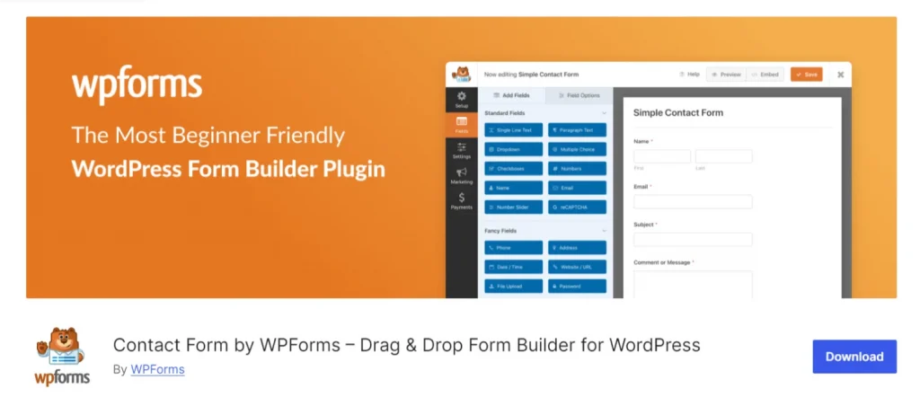 WPForms wordpress.org page