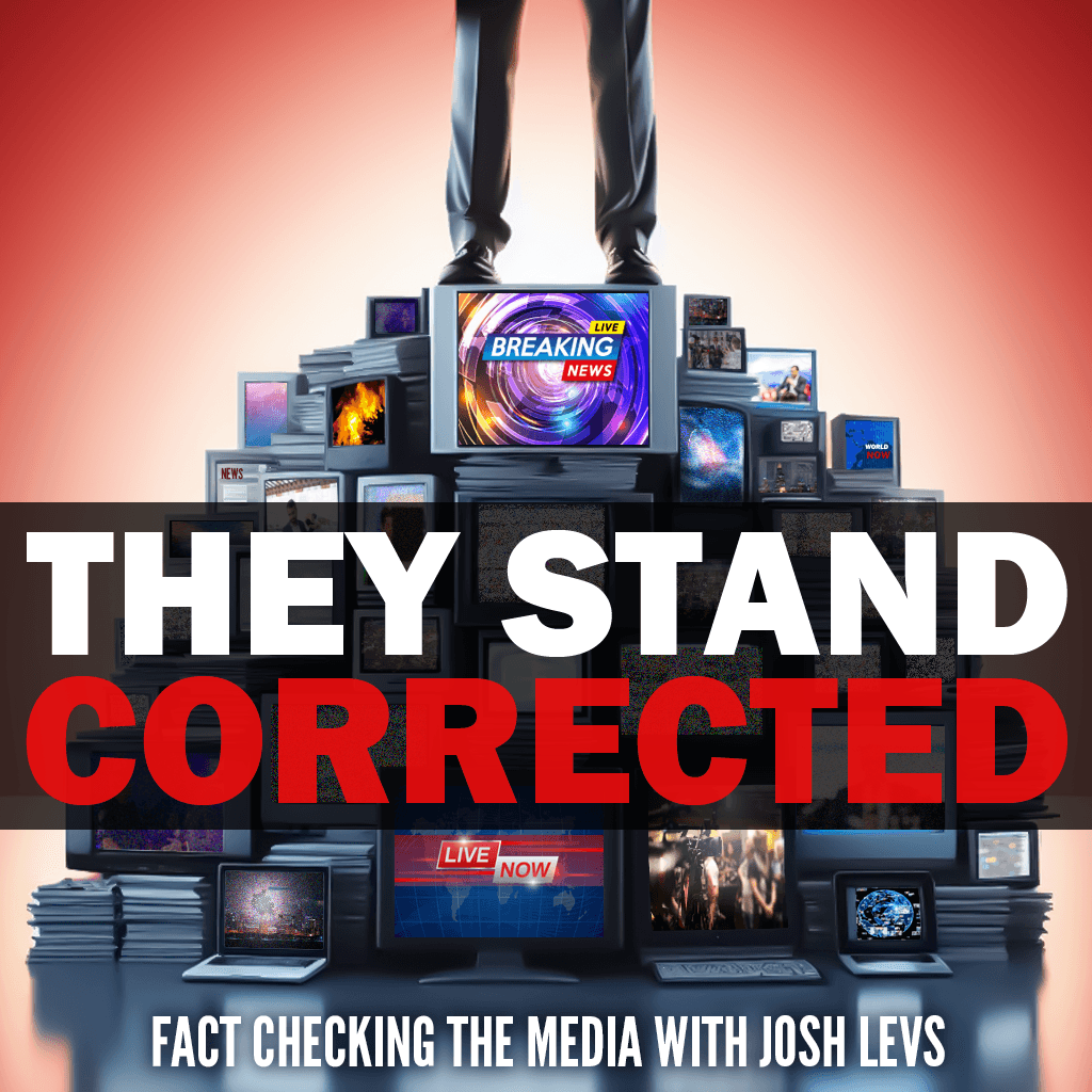 They Stand Corrected: man standing on a pile of media