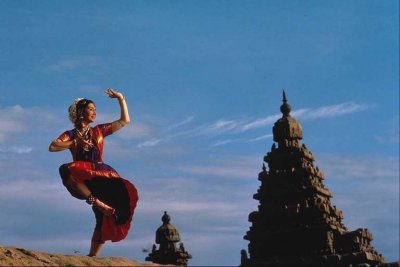 Dancer and Temple at Mahabalipuram Dancer and Temple at Mahabalipuram