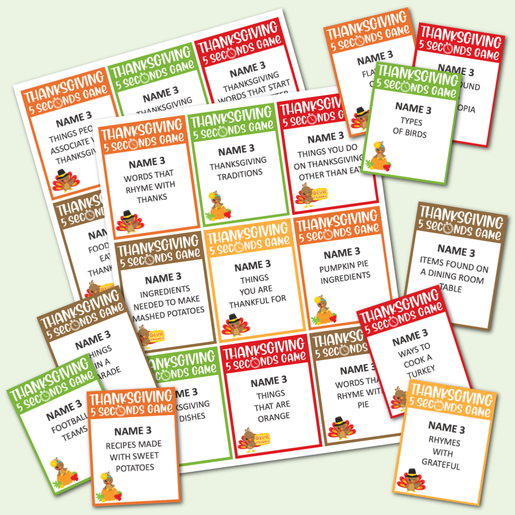 Thanksgiving 5 Seconds Game