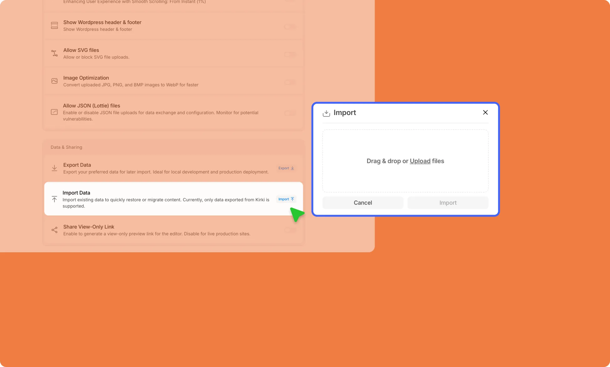 Import Site