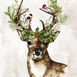 Christmas Deer Watercolor free printable