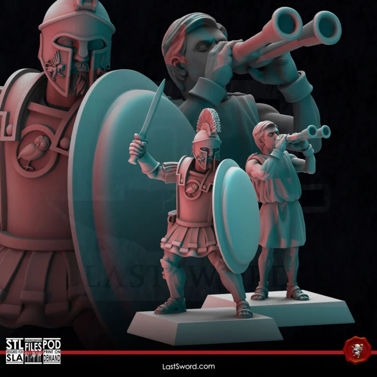 Lochagos and Musician in Combat Greek command miniatures for historical wargaming - cover image