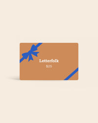 Letterfolk Gift Card on a cream background