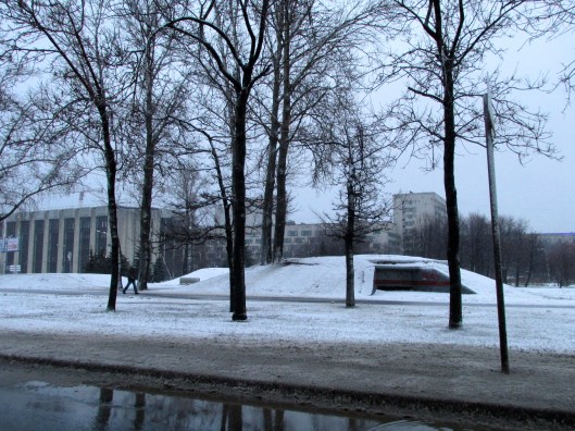 Culture Club or culture shock? on the gloomy drive in from Pulkovo Airport, St Petersburg, Russia