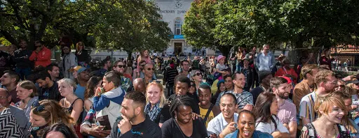 Crowd of people in Hackney