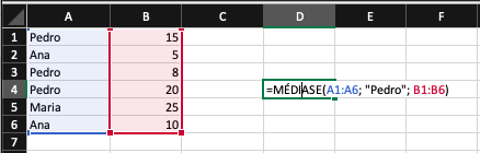 Função =MÉDIASE