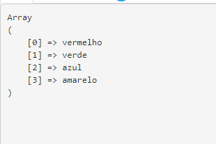 Resultado php array push cores