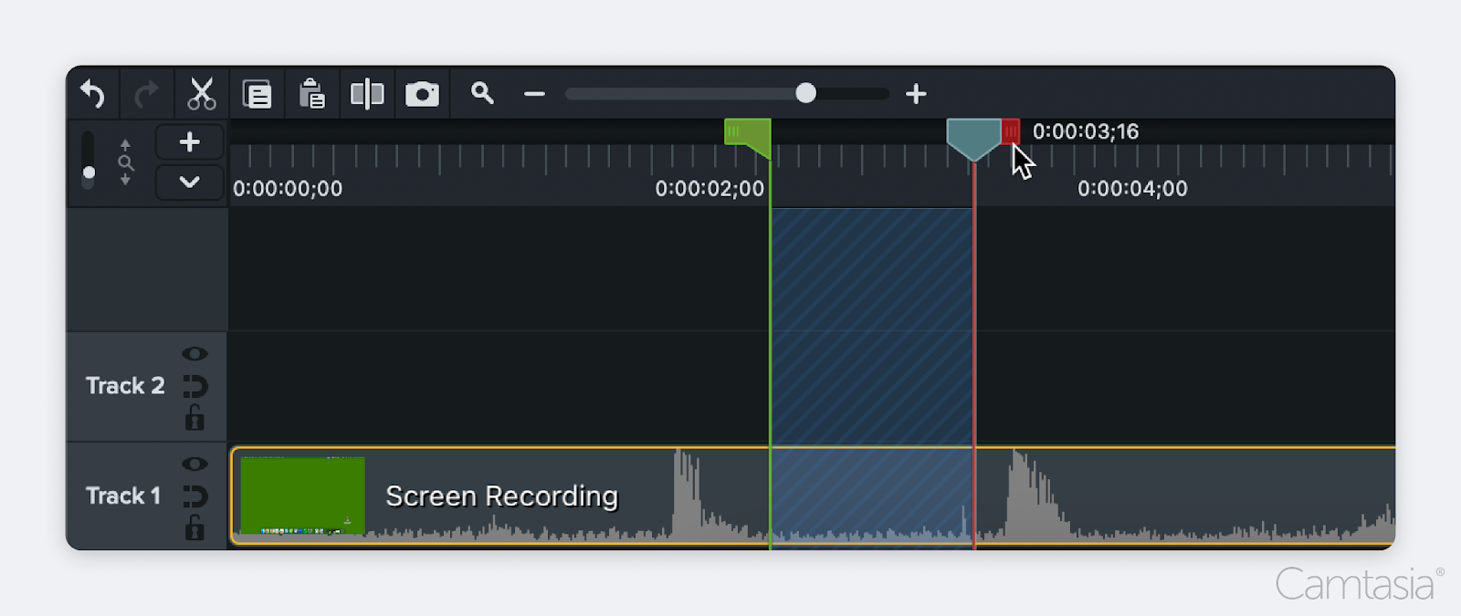 Trim out unwanted recording on Camtasia