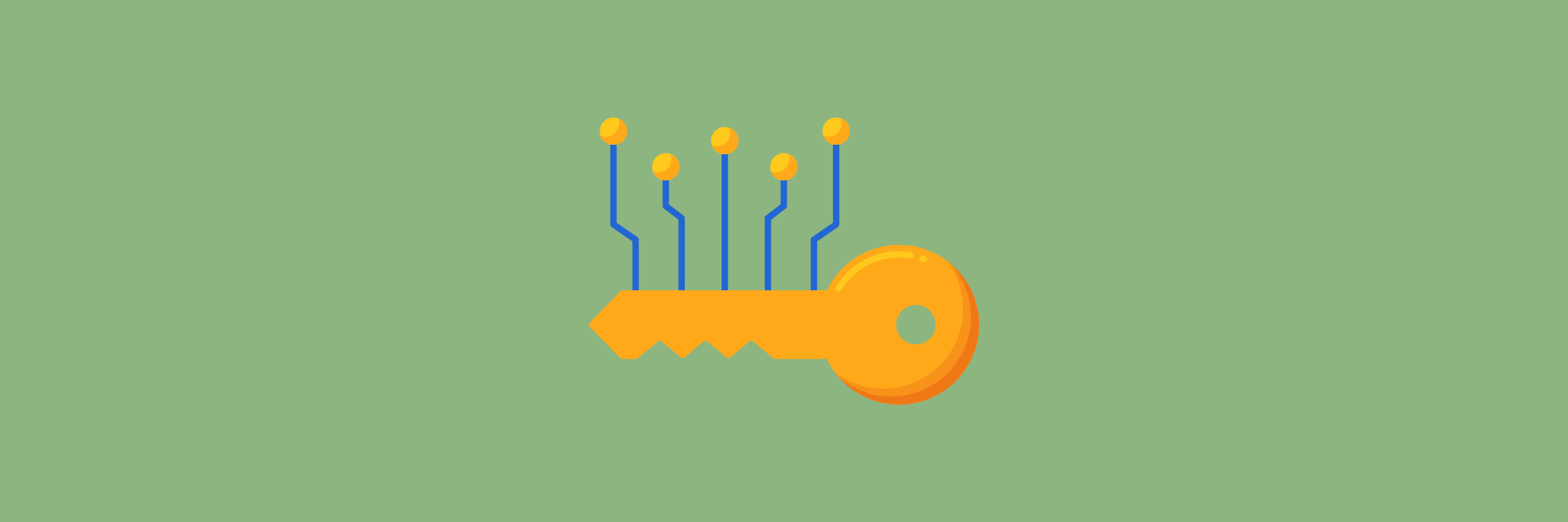 A graphic with digital key