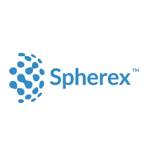 The spherex logo is a blue circle with dots on it.