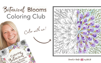 Coloring Club: Pressed Flower Botanical Mandala Design: Watch my video and join me to color Botanical Blooms and Mandalas