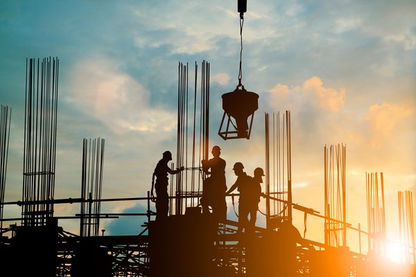 Industrial facility being built.