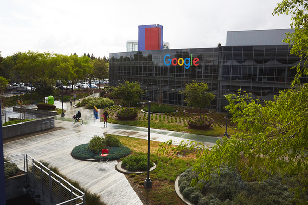 The outside of Google's campus.