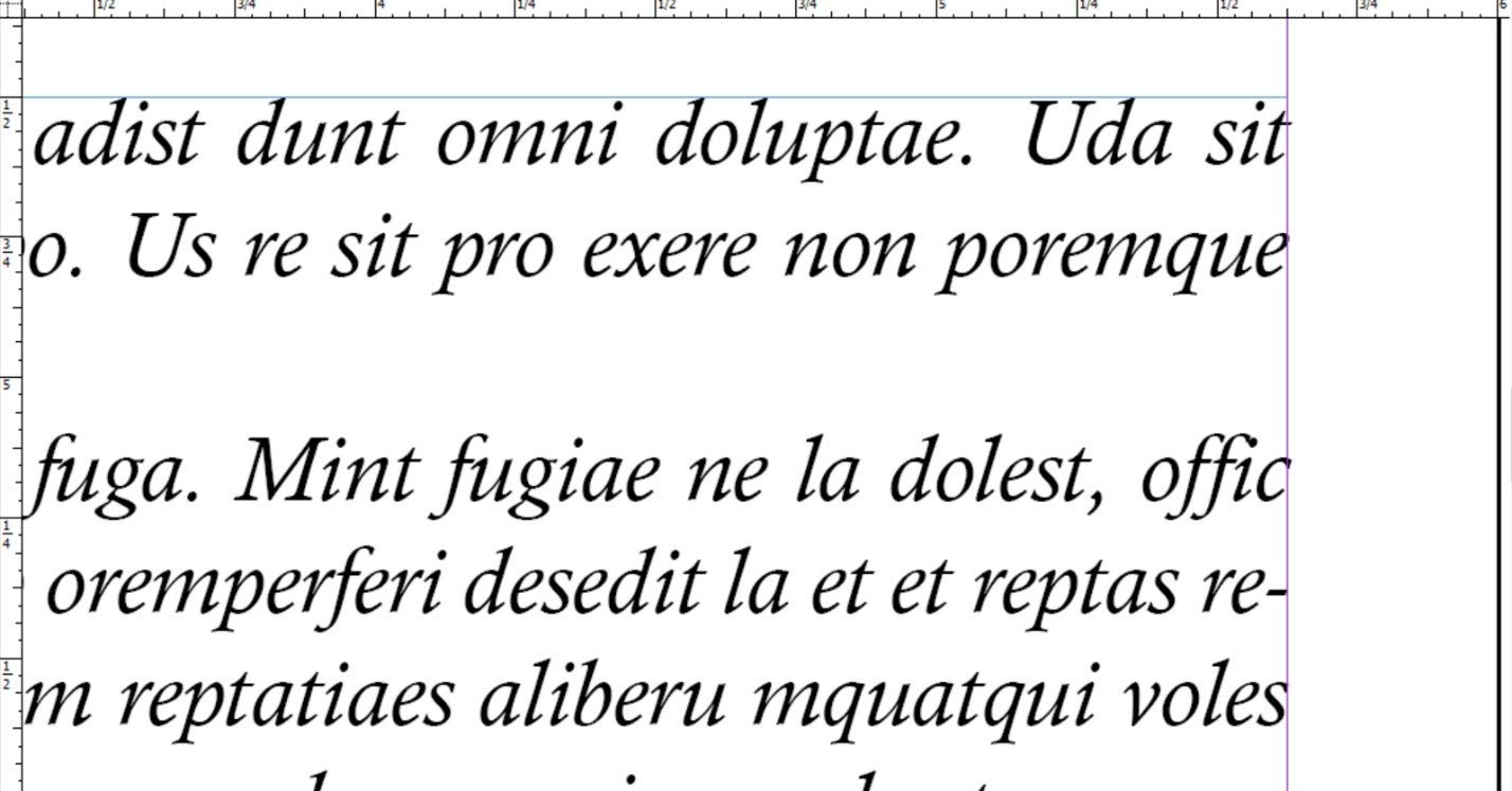 Screenshot of text box with italic text that does not fit inside the margin