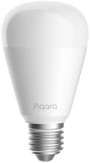 Aqara Thread/Zigbee Smart LED Light Bulb T2 E26, Tunable White (2700K-6500K), 75W Equivalent, Matter, Works with HomeKit, Alexa, Google & More
