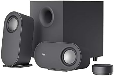 Logitech Z407 Bluetooth Computer Speakers with Subwoofer and Wireless Control, Immersive Sound, Premium Audio with Multiple Inputs, USB Speakers, Black