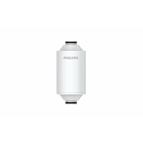 Philips Water Duschfilterkartusche 1 Kartusche entfernt Chlor und Verunreinigungen Schutz für Haar und Haut hohe Filtrationskapazität 50 000 L hoher Durchfluss – 8 L/min - Filter Cartridge - 1 Stück (1er Pack)