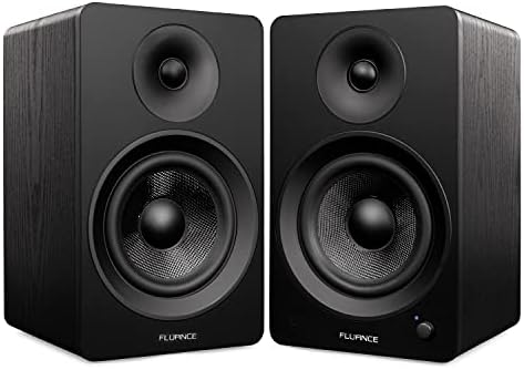 Fluance Ai61 Powered 2-Way 2.0 Stereo Bookshelf Speakers with 6.5" Drivers, 120W Amplifier for Turntable, TV, PC and Bluetooth 5 Wireless Music Streaming - RCA, Optical, USB & Sub Out (Black Ash)