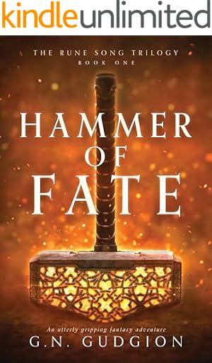 Book cover Hammer of Fate: An utterly gripping fantasy adventure (The Rune Song Trilogy Book 1), Kindle Unlimited