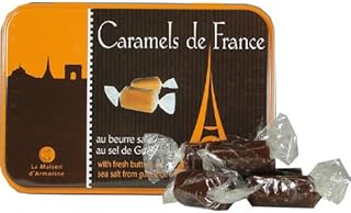 La Maison d'Armorine, Caramels de France au Beurre Sale au Sel de Guerande - Chocolat (French Sea Salted Tender Butter Car...