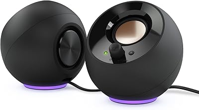 Creative Pebble SE Minimalist 2.0 USB-C Powered PC Speakers with RGB Lighting​, 3.5 mm AUX-in, Up to 4.4W RMS Power for Computers and Laptops (Black)