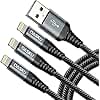 Lightning Cable 3ft 3Pack [Apple MFi Certified] Nylon Braided iPhone Charger Cable Heavy Duty Charging cord Compatible with iPhone 14/13/12/11/Pro Max/X/Xs Max/Xr /8 Plus/ 7 Plus/ 6 Plus/iPad Mini/Air