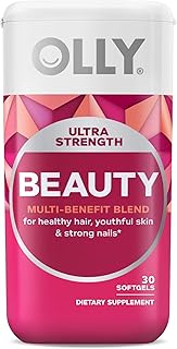 OLLY Ultra Strength Beauty Softgels, Healthy Hair, Skin and Nails, Biotin, Hyaluronic Acid, Collagen Peptides, Total Beaut...