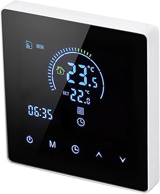 Digital Programmable Thermostat, Electric Heating with Large LCD Display Touch Screen Thermostat Temperature Controller for Floor Heating Systems (Regular Style)