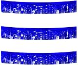 iiCheerful 3 Pack Blue Total 30 Feet Foil Fringe Garland Metallic Tinsel Banner Wall Hanging Drapes Parade Float Skirting Decorations for Trailer Mardi Gras Party Birthday Baby Shower (Royal Blue)