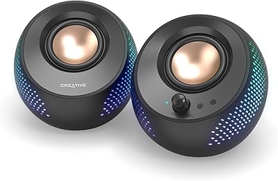 Creative Pebble X 2.0 USB-C Computer Speakers with Customizable RGB Lighting, Bluetooth 5.3, USB Audio, Up to 15W RMS Power for PC and Mac