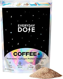 Everyday Dose Premium Adaptogenic Mushroom Coffee with Grass-Fed Collagen, Chaga, Lions Mane & L-Theanine for Better Focu...