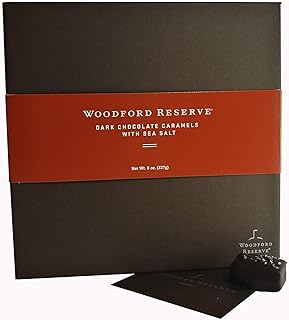 Woodford Reserve Premium Bourbon Dark Chocolate Caramels with Sea Salt Gift Box, 16 Candies per box, delicious and perfect...