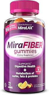 MiraFIBER Gummies, From The Gut Experts at MiraLAX, 8g of Daily Prebiotic Fiber with B Vitamins to Support Digestive Healt...