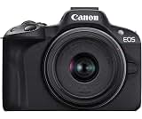 Canon EOS R50 Mirrorless Camera RF-S18-45mm F4.5-6.3 is STM Lens Kit, 24.2 Megapixel CMOS (APS-C) Sensor, 4K Video, Vlogging, Content Creation, Photography, Digital Camera, Black