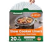 Slow Cooker Liners, Hotensil 14"x 22" 20 Count Cooking Bags Large Size Disposable Pot Liners, Fit 6QT to 10QT for Slow Cooker Cooking Trays, Multi-Purpose Durable Liners Plastic Bags, BPA Free