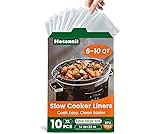 Slow Cooker Liners, Hotensil 14"x 22" 10 Count Cooking Bags Large Size Disposable Pot Liner, Fit 6QT to 10QT for Slow Cooker Cooking Trays, Multi-Purpose Durable Liners Plastic Bags, BPA Free