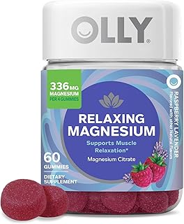 OLLY Relaxing Magnesium Gummies, Supports Muscle Relaxation*, Magnesium Citrate, Raspberry Lavender Flavor, 15 Day Supply...