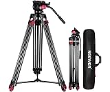 NEEWER 79"/200cm Video Tripod, Heavy Duty Aluminum Alloy Camera Tripod Stand with 360° Fluid Drag Head, QR Plate Compatible with Canon Nikon Sony and Other DSLR Camera Camcorder, Load Up to 17.6lb/8kg