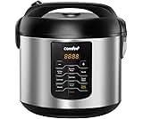 COMFEE' Rice Cooker 10 cup Uncooked/20 cup Cooked, Rice Maker, Steamer, Saute, Steamer and Warmer, 5.2 QT Large Capacity, Brown Rice, Quinoa and Oatmeal, 8 One-Touch Programs