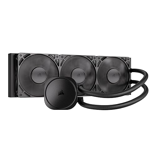Corsair NAUTILUS 360 RS Liquid CPU Cooler – 360mm AIO – Low-Noise – Direct Motherboard Connection – Daisy-Chain – Intel LGA 1851/1700, AMD AM5/AM4 – 3x RS120 Fans Included – Black - No RGB - 360mm AIO - Black